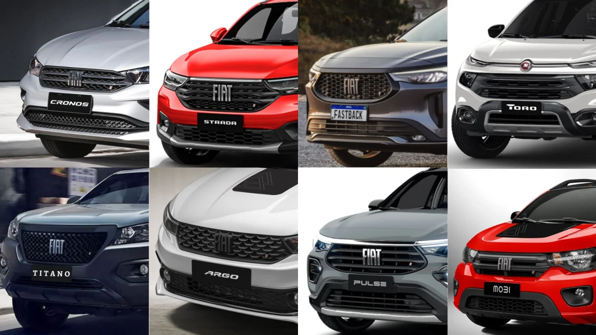 Modelos de carros mais vendidos no Brasil.