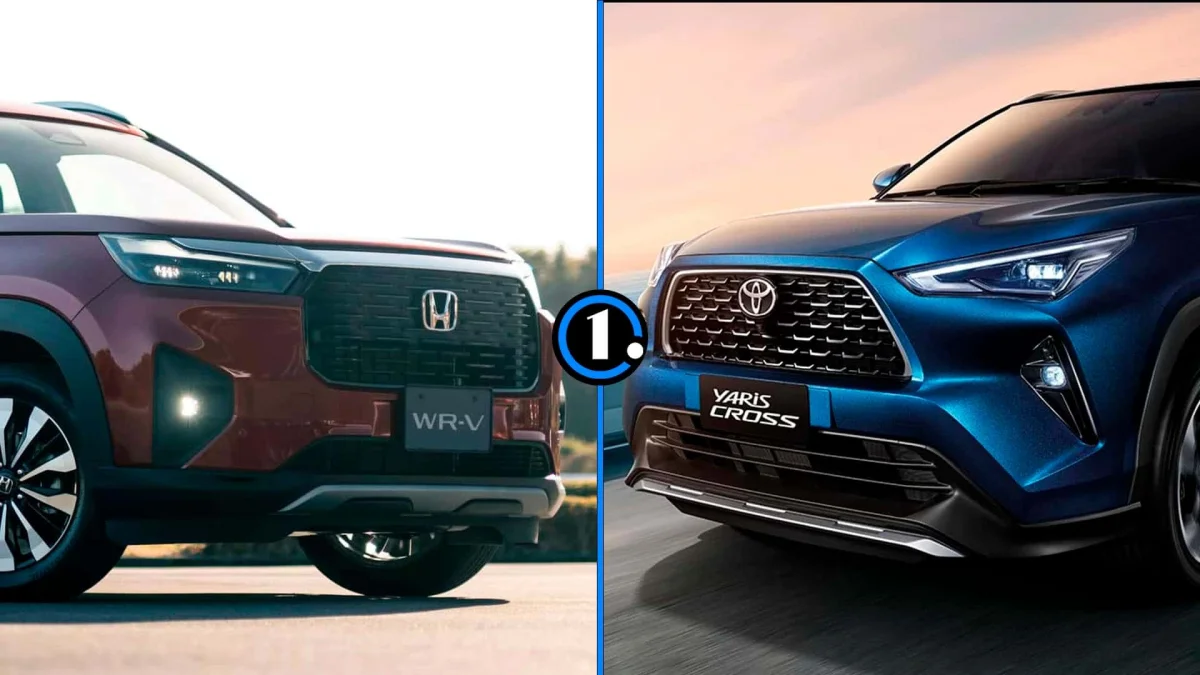 Compara&ccedil;&atilde;o de design entre WR-V e Yaris Cross.