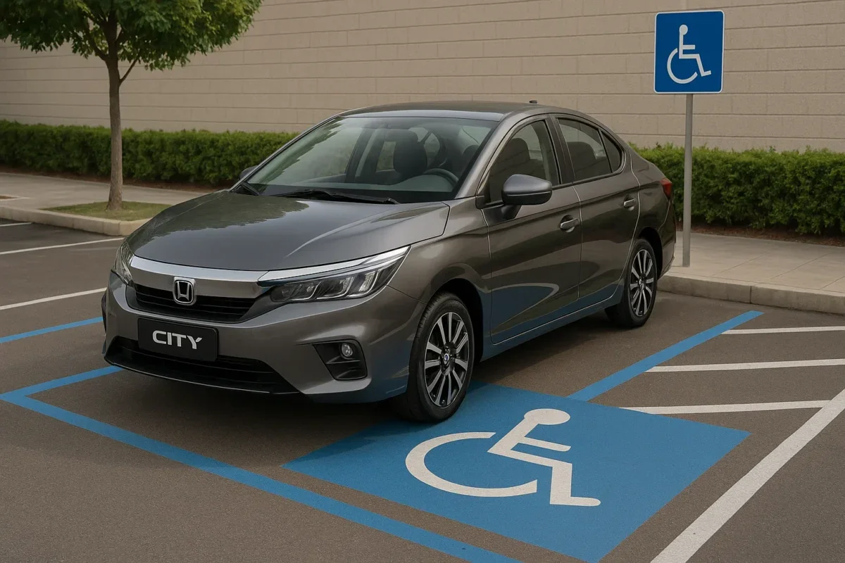 Honda City em vaga para PCD