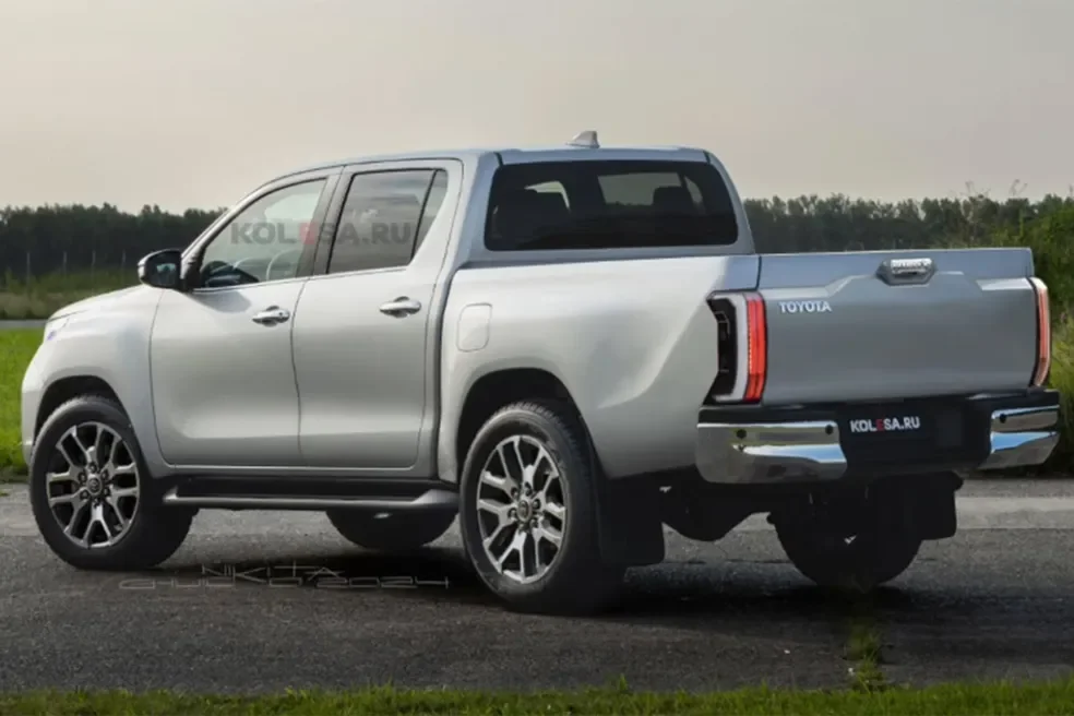 Projeção traseira da Toyota Hilux 2026