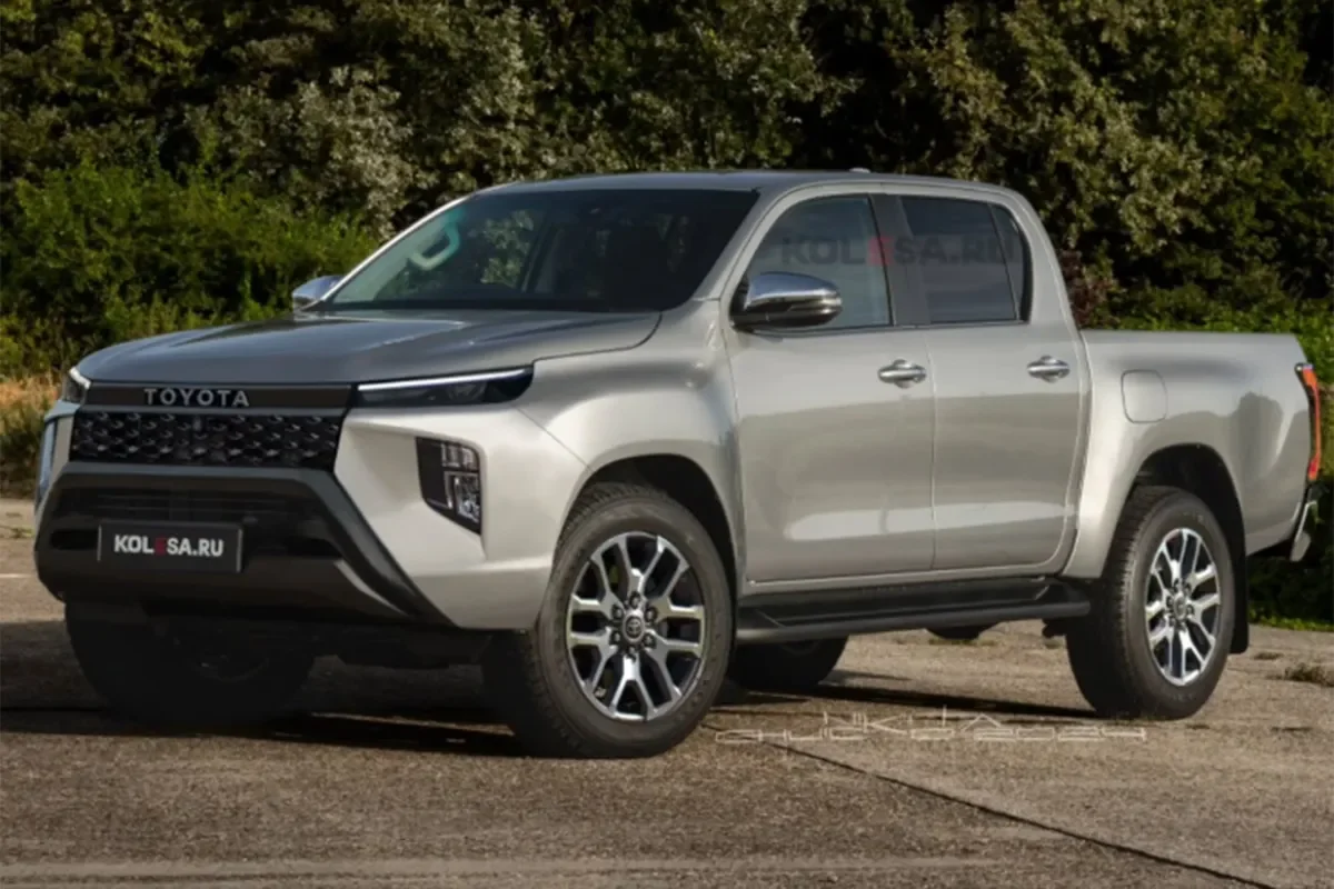 Projeção dianteira da Toyota Hilux 2026