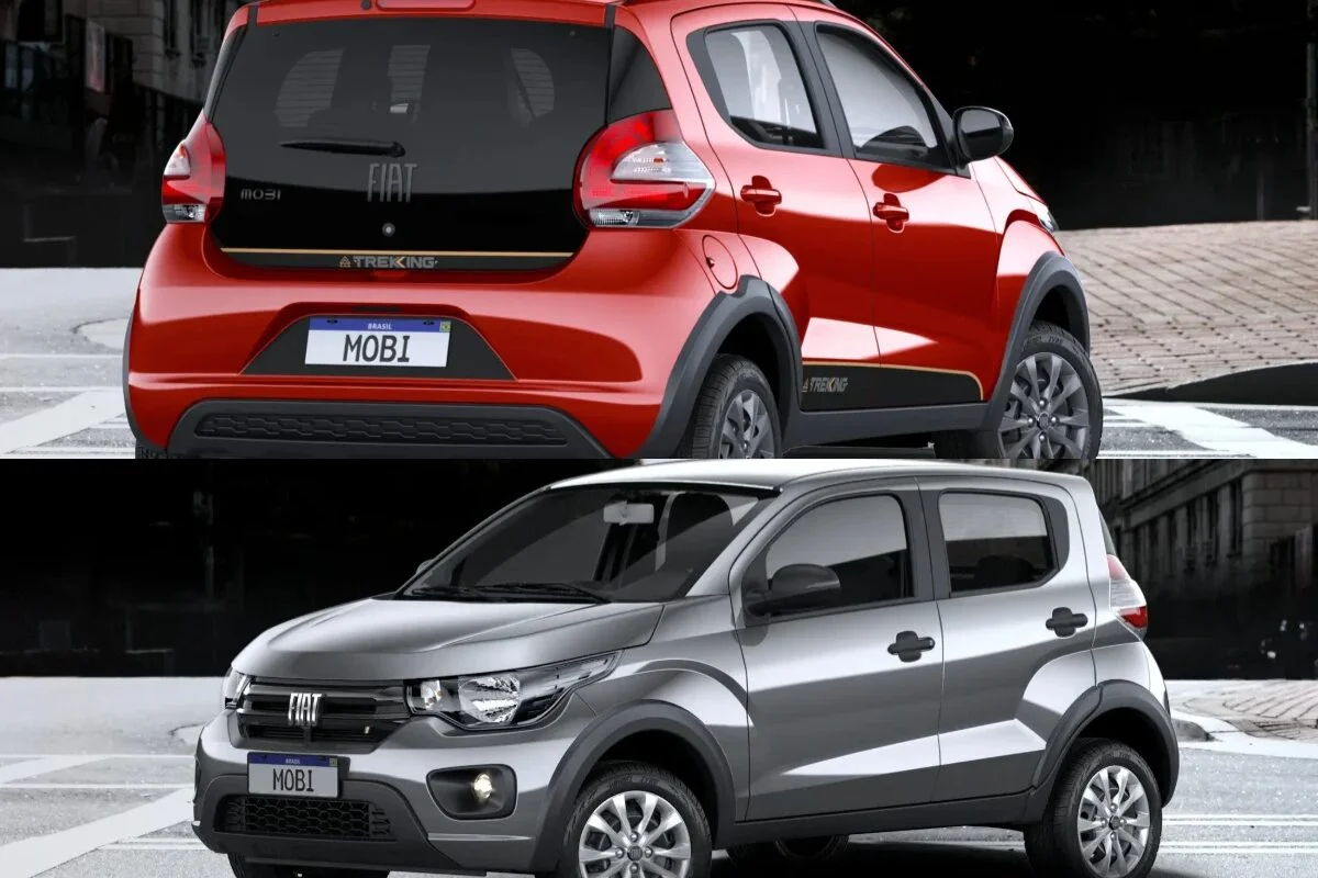 Imagem comparativa do Fiat Mobi em duas cores
