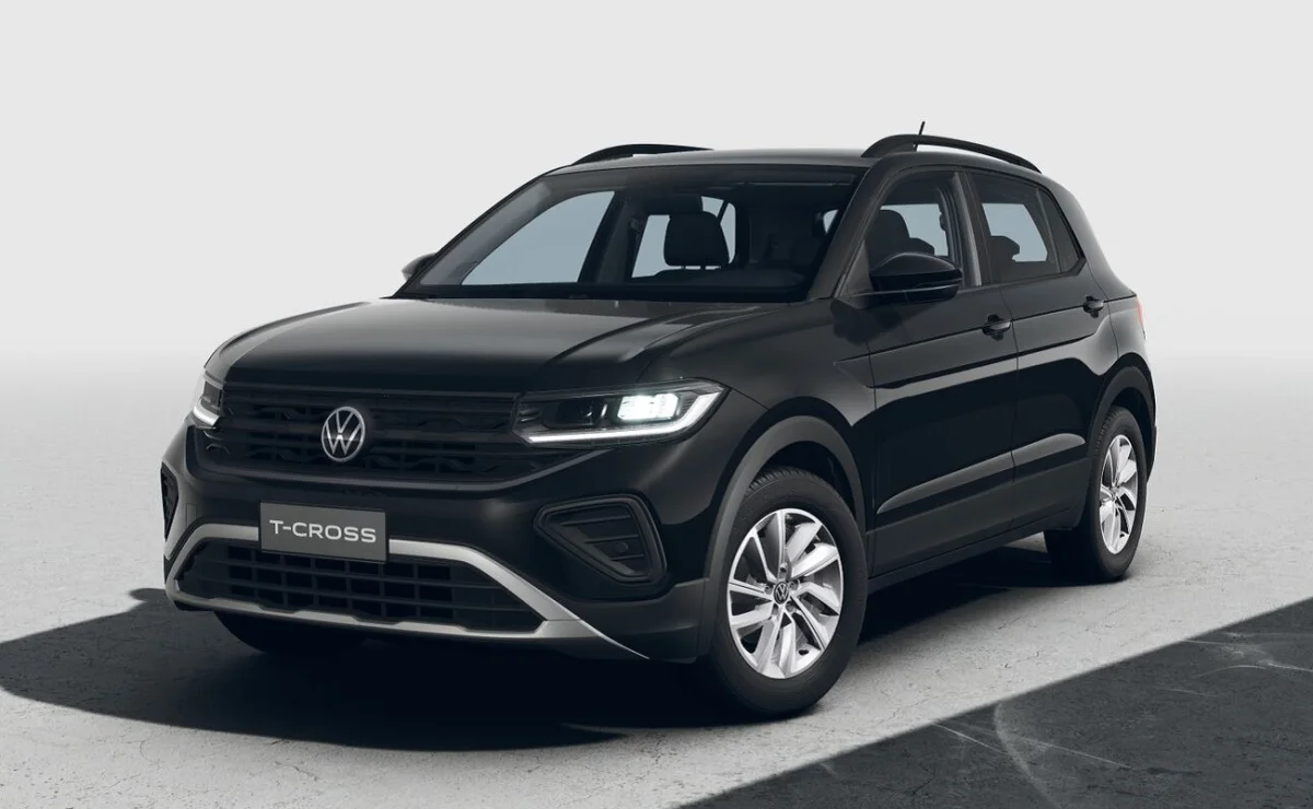 Volkswagen T-Cross em fundo neutro.