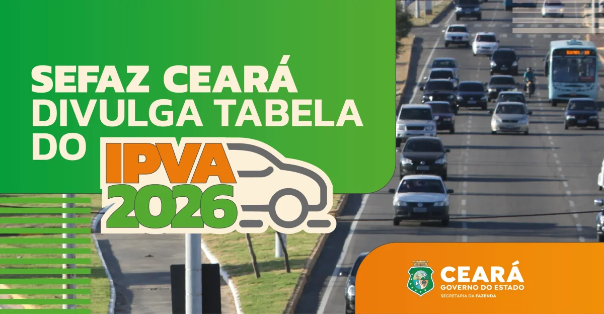 Tabela de IPVA 2026 no Cear&aacute;