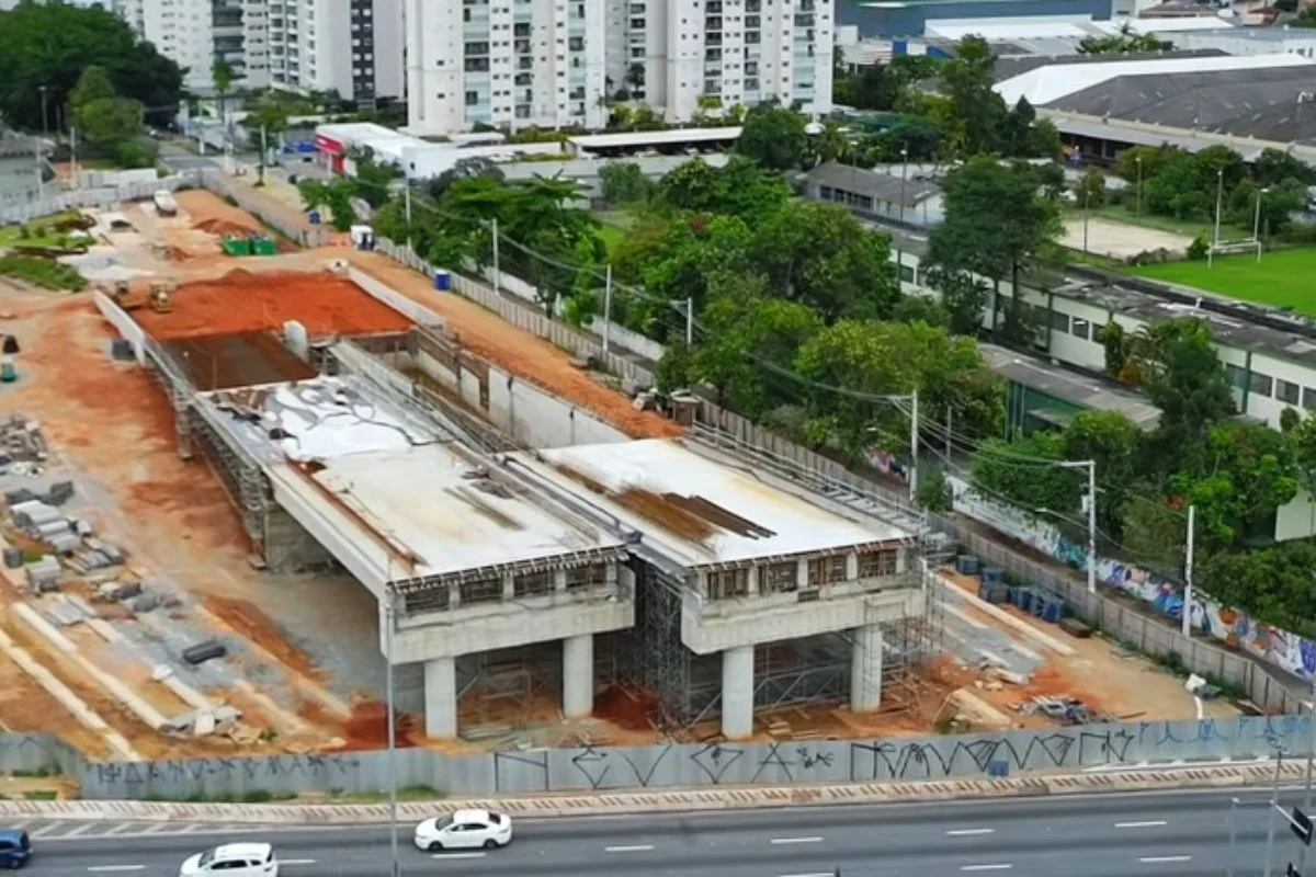 Construção da Ponte Lapa-Pirituba sobre o Rio Tietê