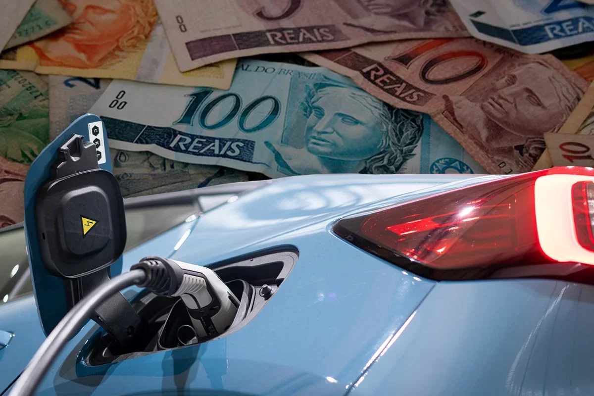 Carro elétrico sendo carregado