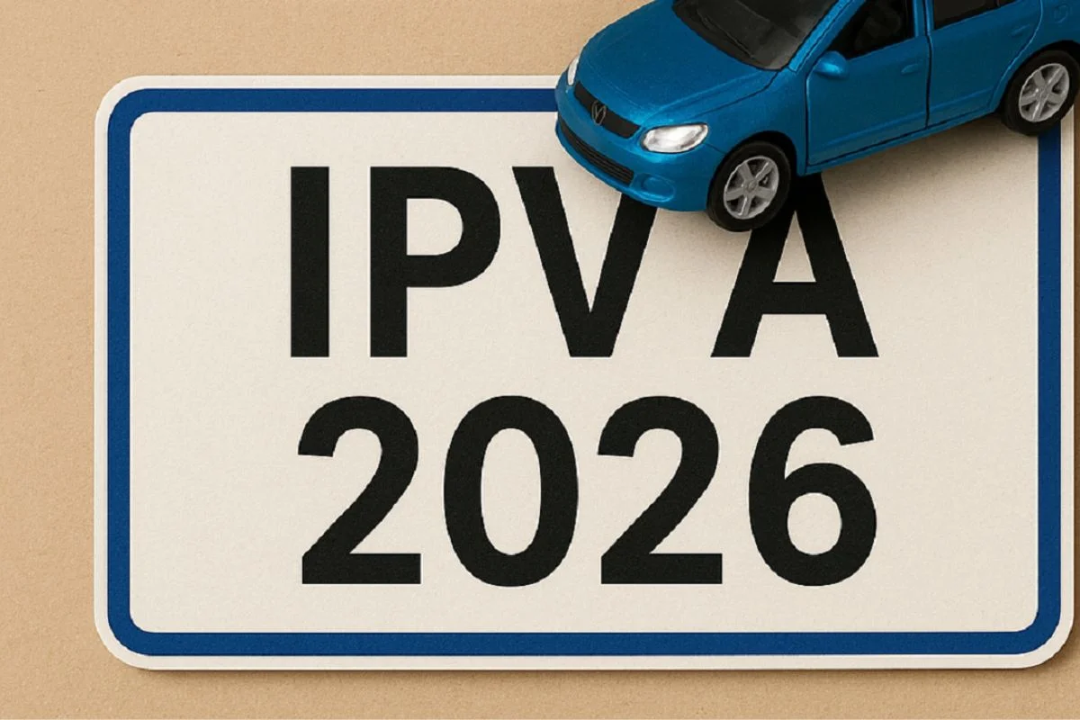 Letreiro mostrando IPVA 2026