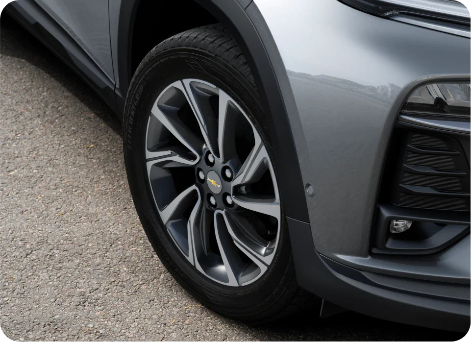 Detalhe das rodas do Chevrolet Tracker 2026