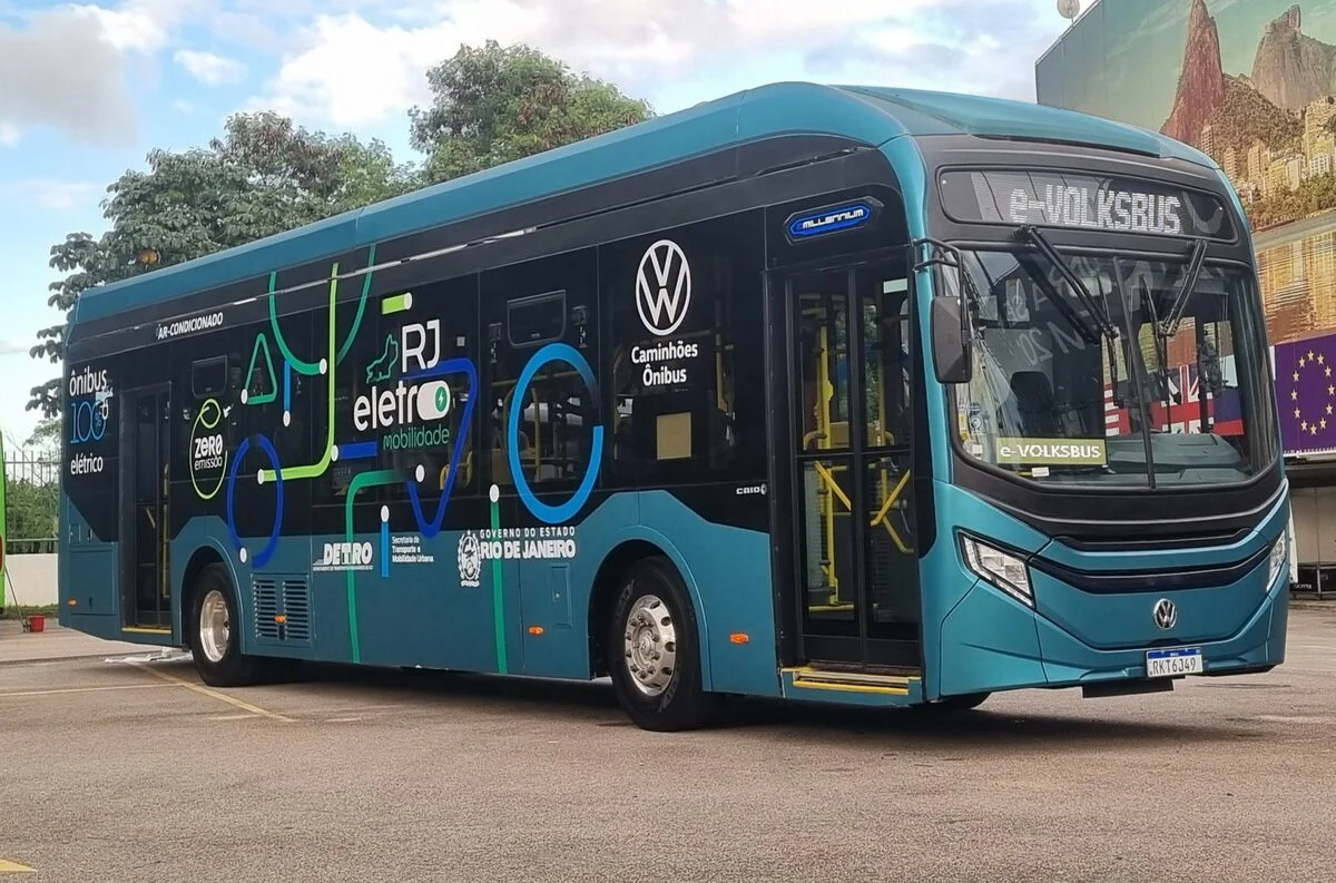 Ônibus elétrico da Volkswagen.