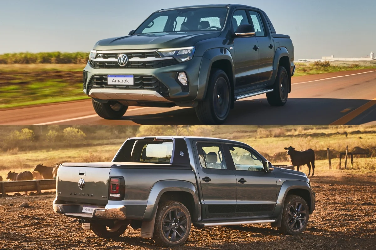 Modelo VW Amarok em duas vistas