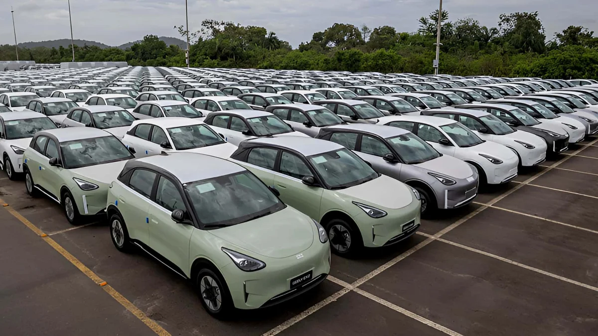 Frota de carros el&eacute;tricos da Geely no Brasil