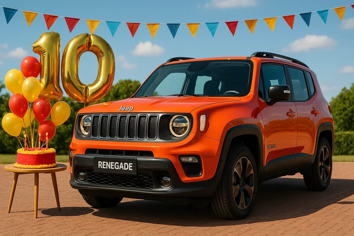 Jeep Renegade com balões de comemoração ao lado