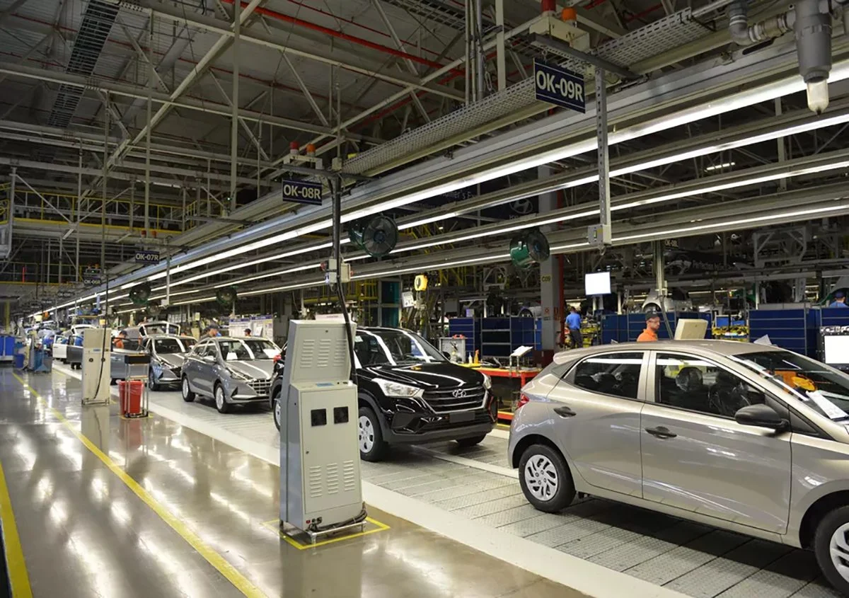 Linha de produ&ccedil;&atilde;o Hyundai