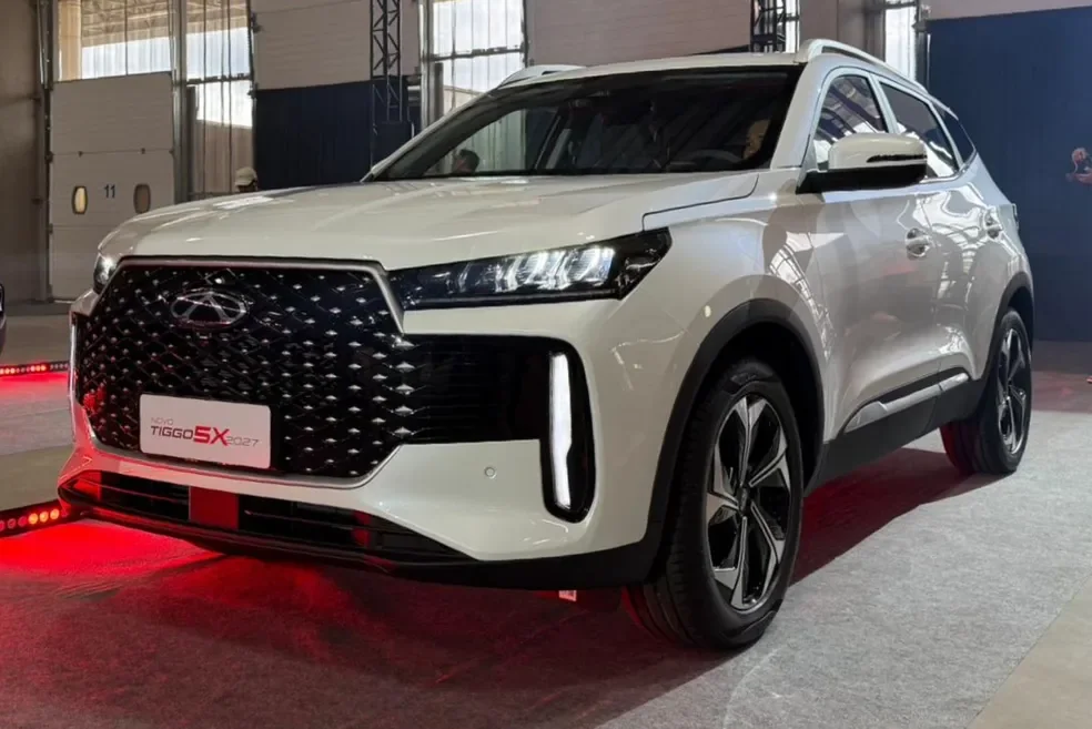 Caoa Chery Tiggo 5X vista dianteira em exibi&ccedil;&atilde;o.
