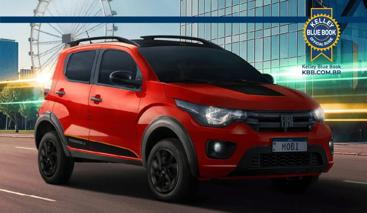 Imagem de destaque do Fiat Mobi em cor vermelha.