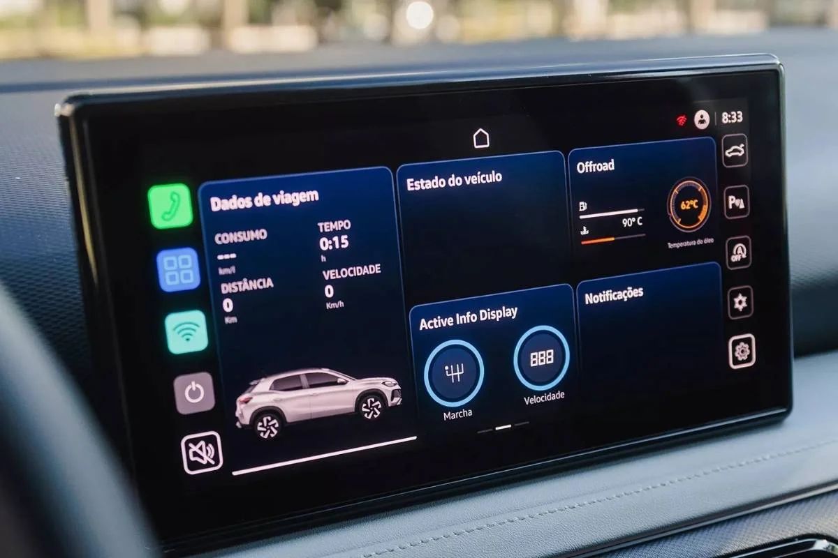 Imagem da central multimídia do Volkswagen Tera com tecnologia VW Play