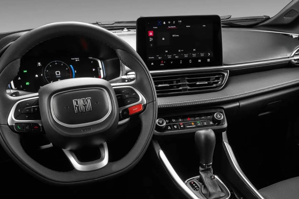 Detalhe da grade frontal do Fiat Fastback.