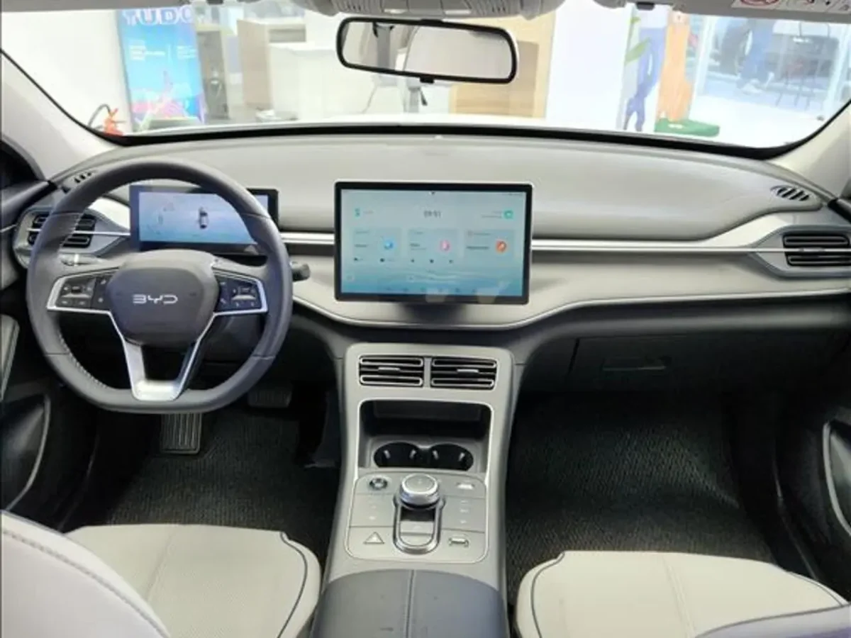 Vista lateral do BYD King, apresentando suas linhas elegantes.