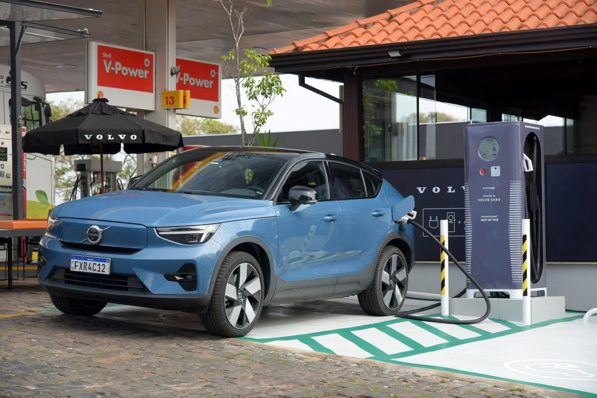Estação de carregamento de carro elétrico da Volvo.