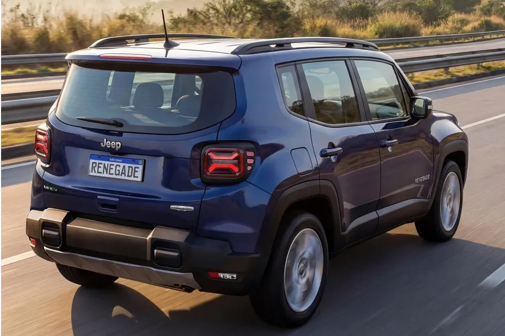 Vista traseira din&acirc;mica do Jeep Renegade Longitude 2027