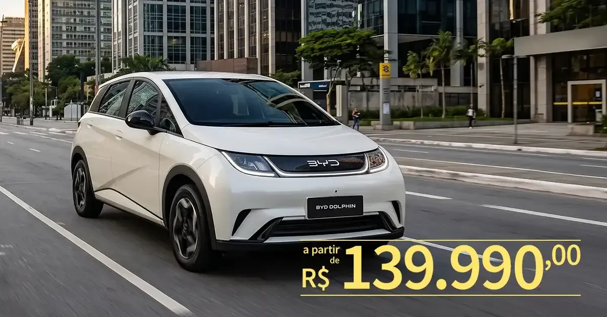 Imagem do BYD Dolphin GS destacando seu design moderno.