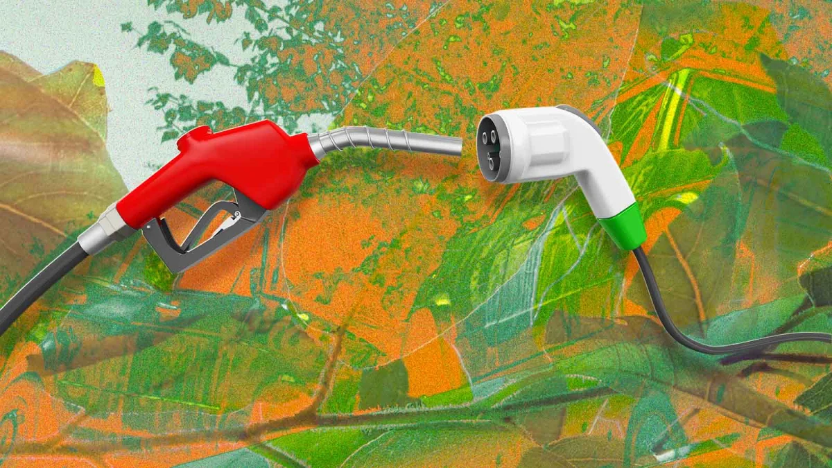 Representação de combustível e recarga elétrica